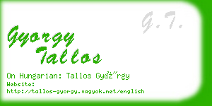 gyorgy tallos business card